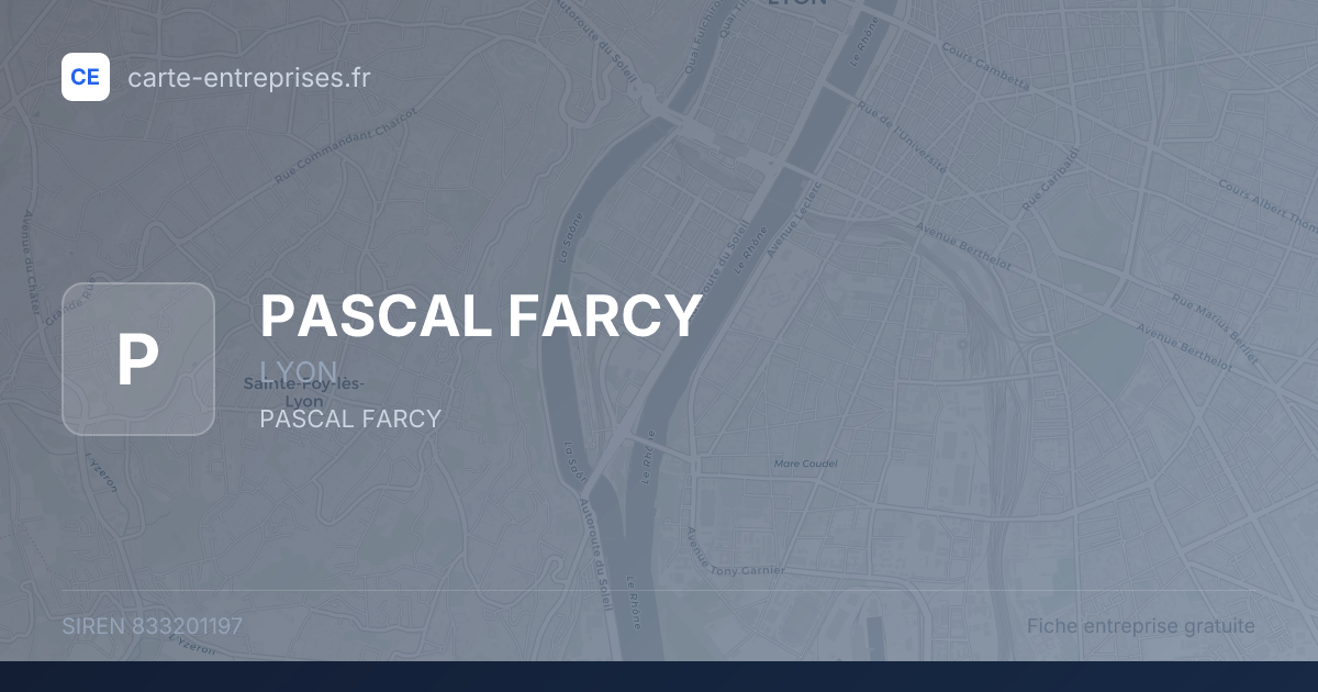 PASCAL FARCY — 833201197 — fiche entreprise