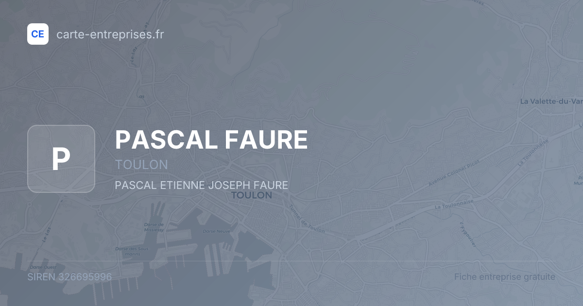 PASCAL FAURE — 326695996 — fiche entreprise