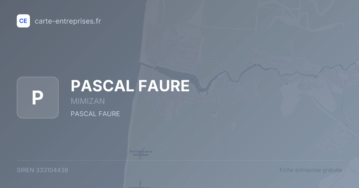 PASCAL FAURE — 333104438 — fiche entreprise