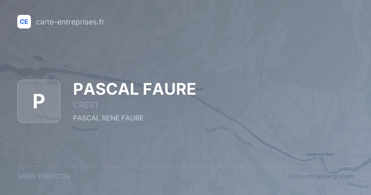 PASCAL FAURE — 339012734 — fiche entreprise