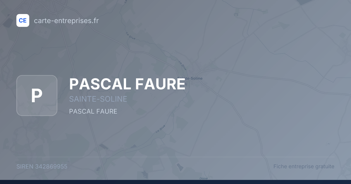 PASCAL FAURE — 342869955 — fiche entreprise