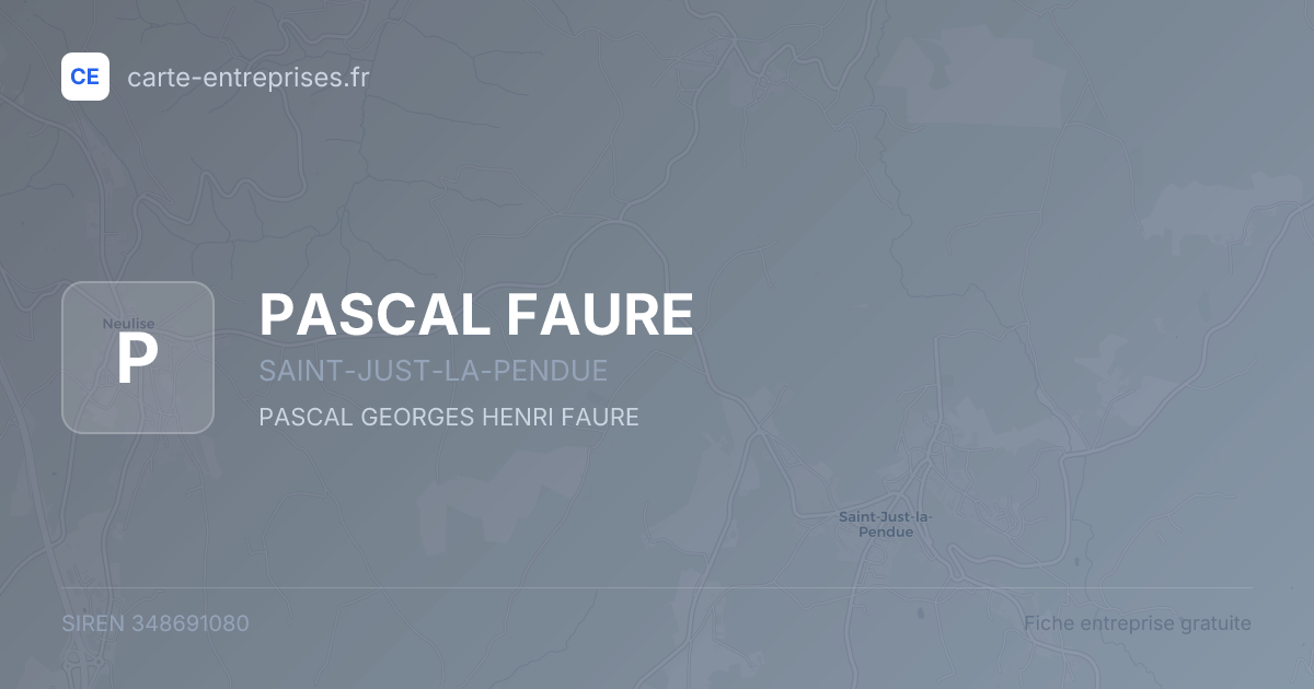 PASCAL FAURE — 348691080 — fiche entreprise