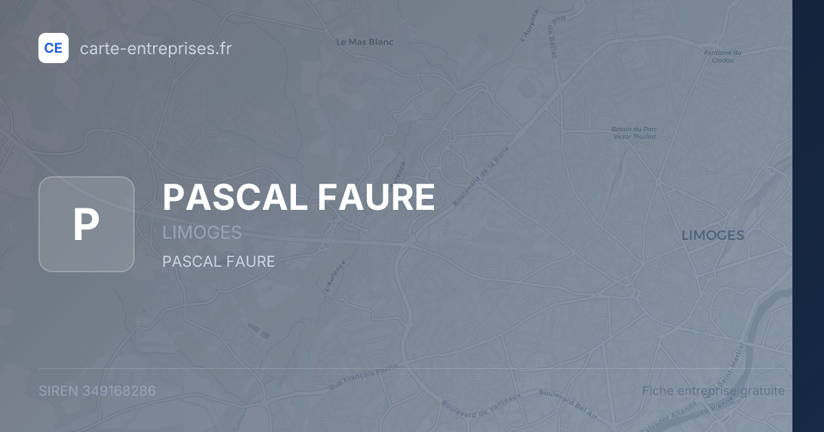 PASCAL FAURE — 349168286 — fiche entreprise
