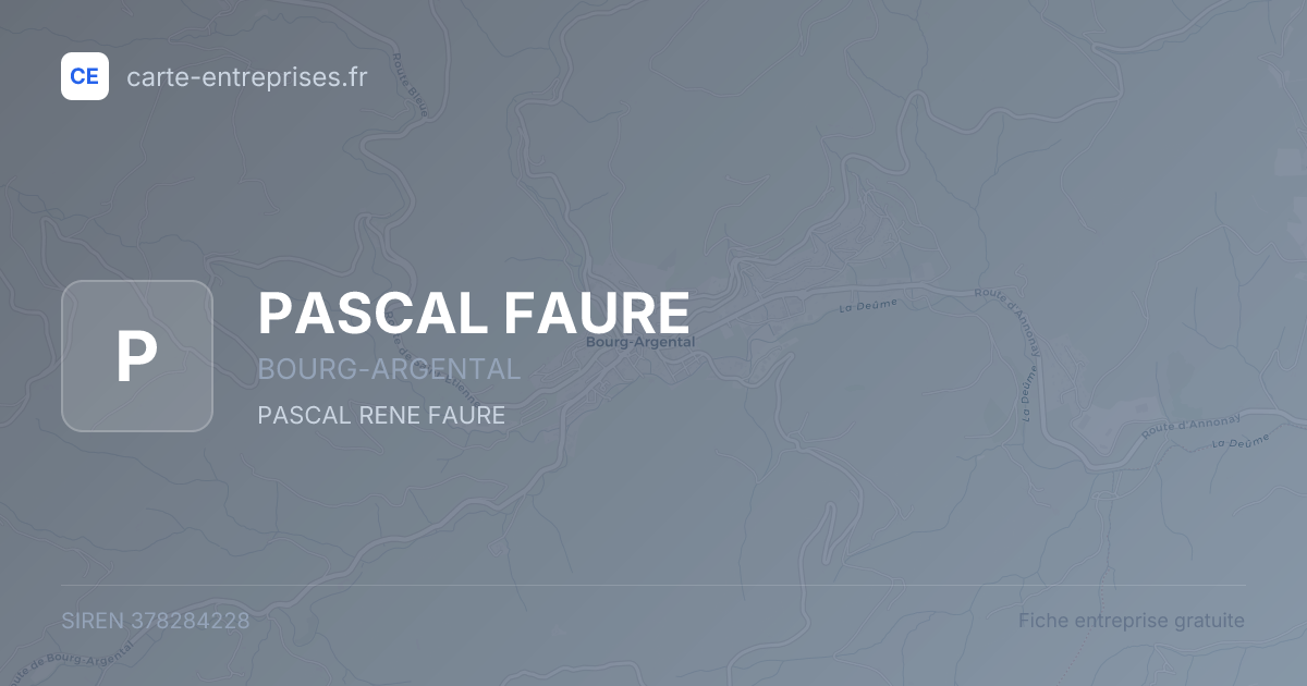 PASCAL FAURE — 378284228 — fiche entreprise
