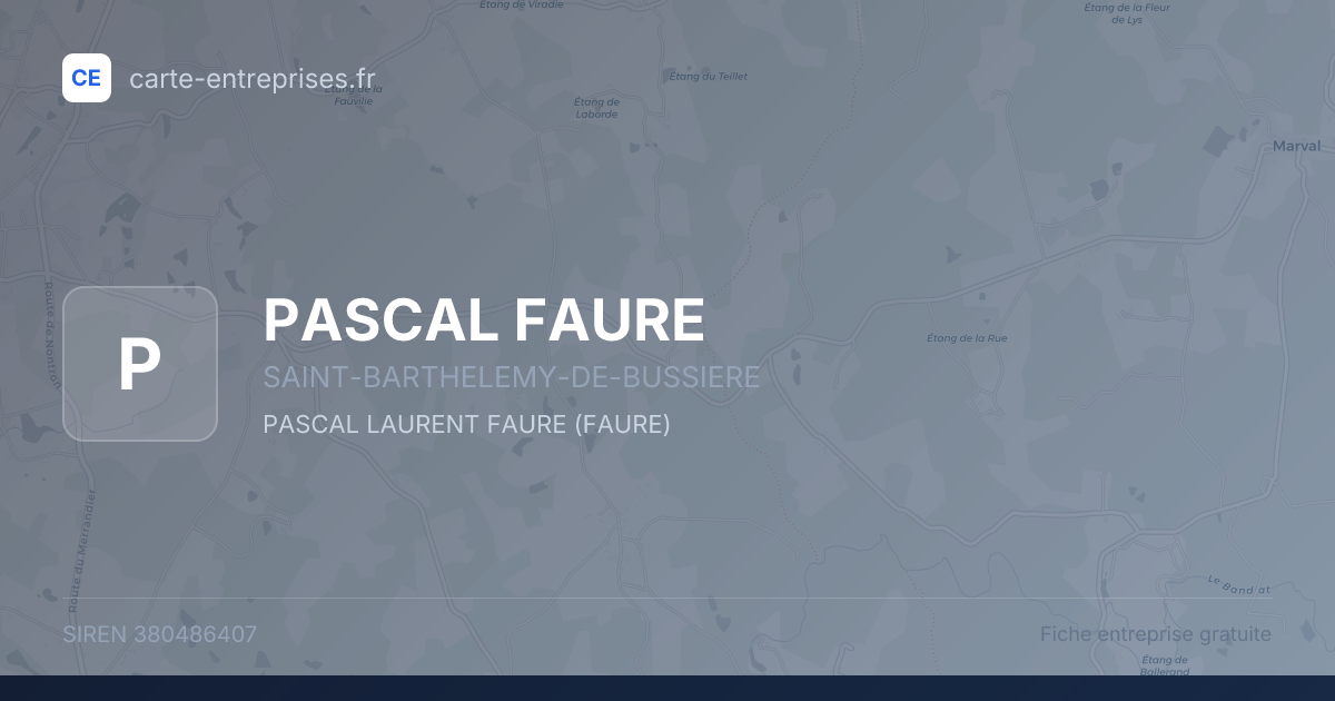 PASCAL FAURE — 380486407 — fiche entreprise