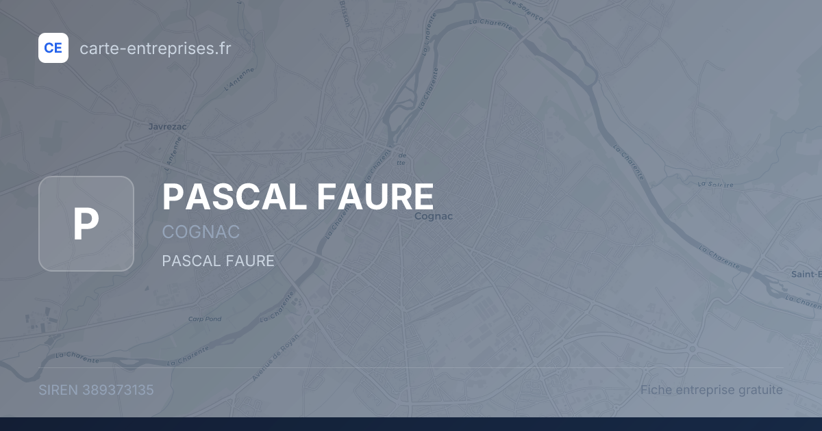 PASCAL FAURE — 389373135 — fiche entreprise