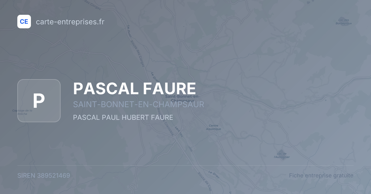 PASCAL FAURE — 389521469 — fiche entreprise
