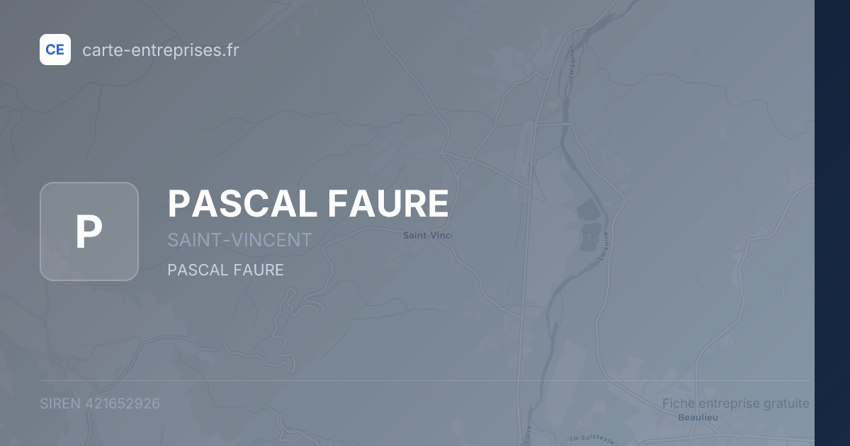 PASCAL FAURE — 421652926 — fiche entreprise