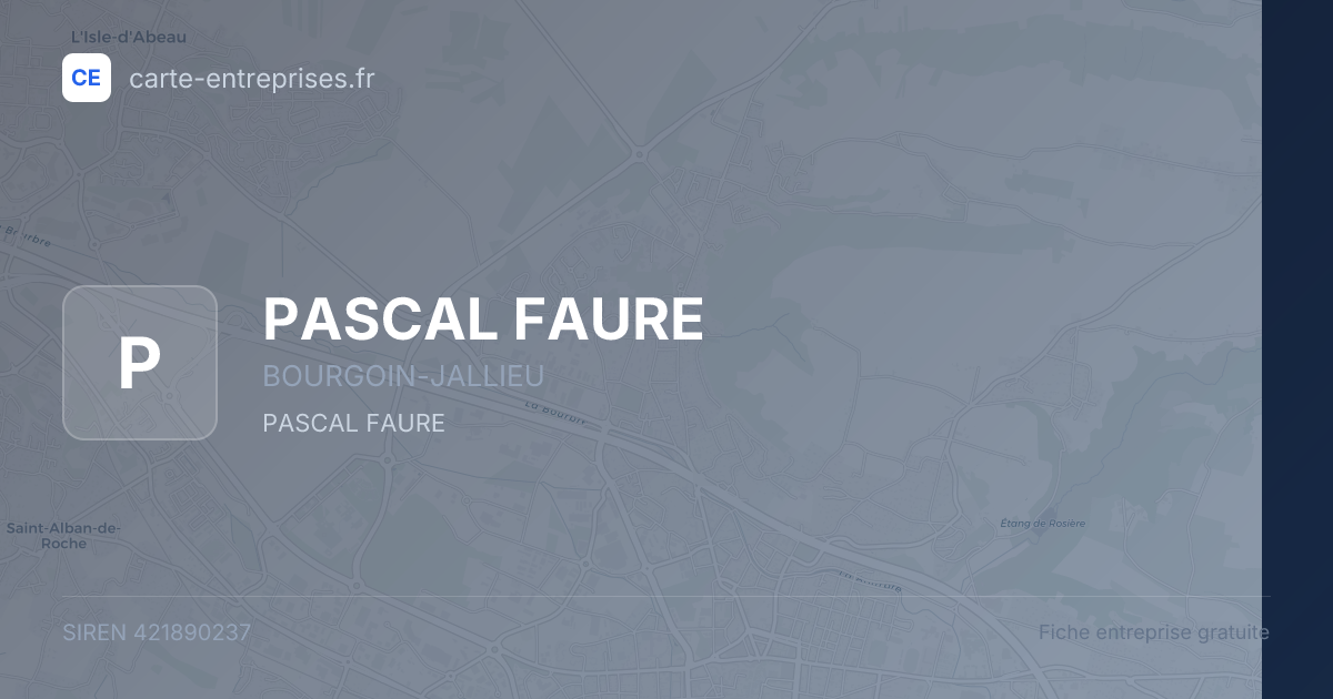 PASCAL FAURE — 421890237 — fiche entreprise