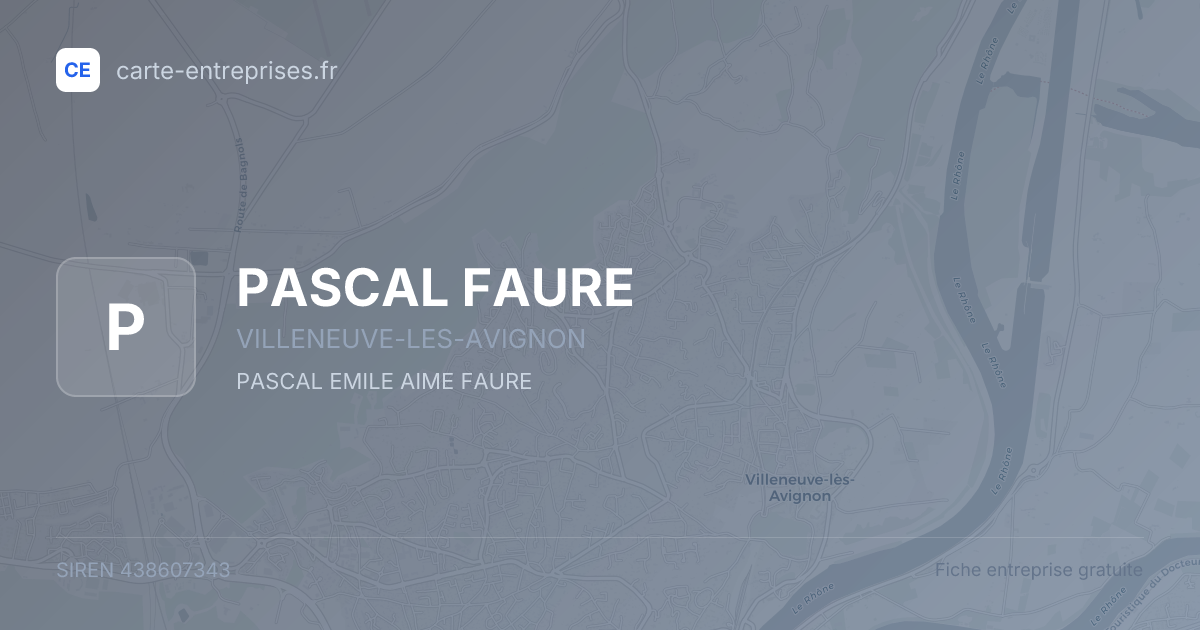 PASCAL FAURE — 438607343 — fiche entreprise