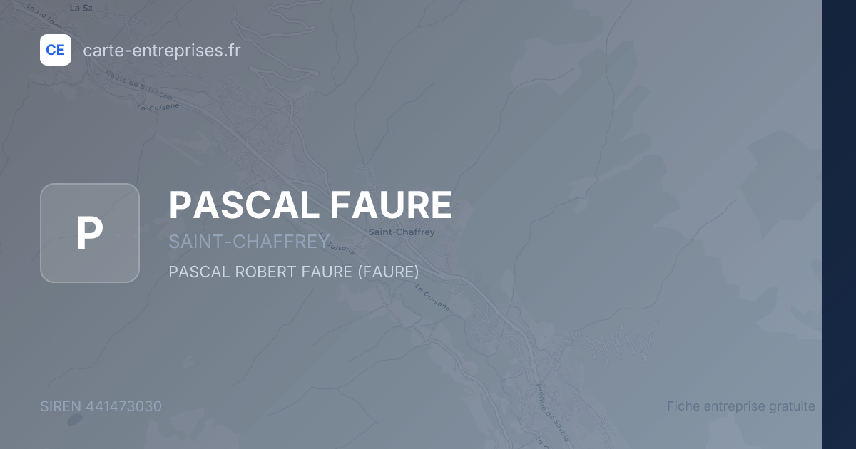 PASCAL FAURE — 441473030 — fiche entreprise