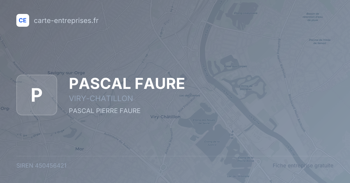 PASCAL FAURE — 450456421 — fiche entreprise