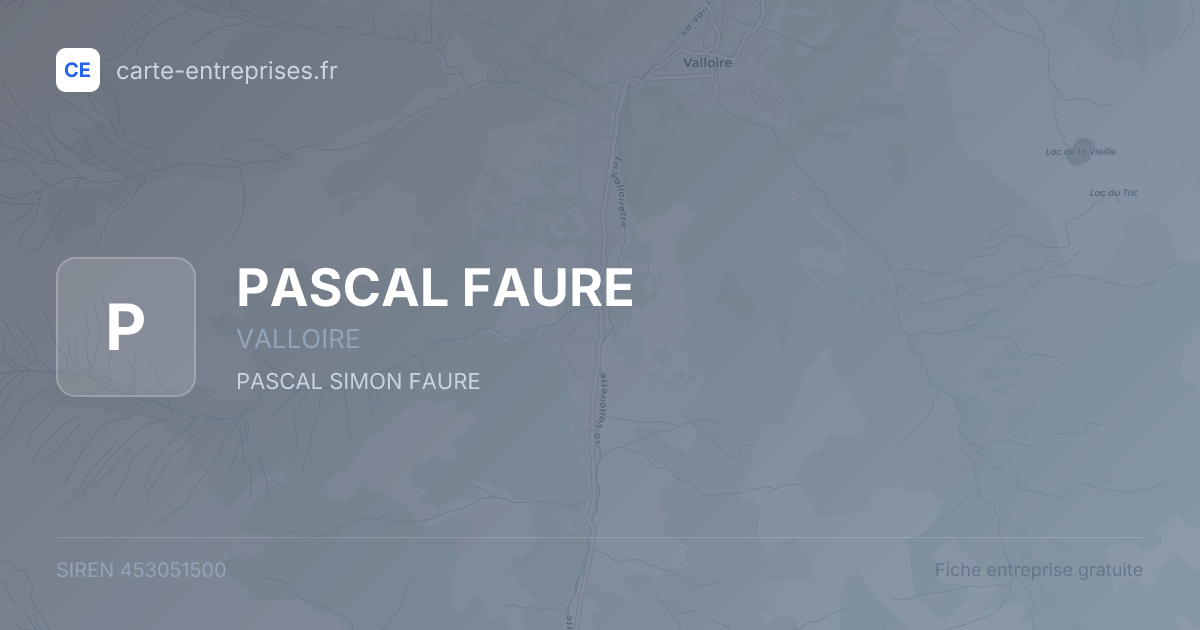 PASCAL FAURE — 453051500 — fiche entreprise