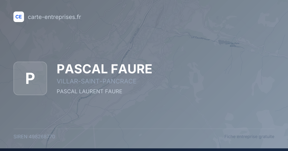PASCAL FAURE — 498268770 — fiche entreprise