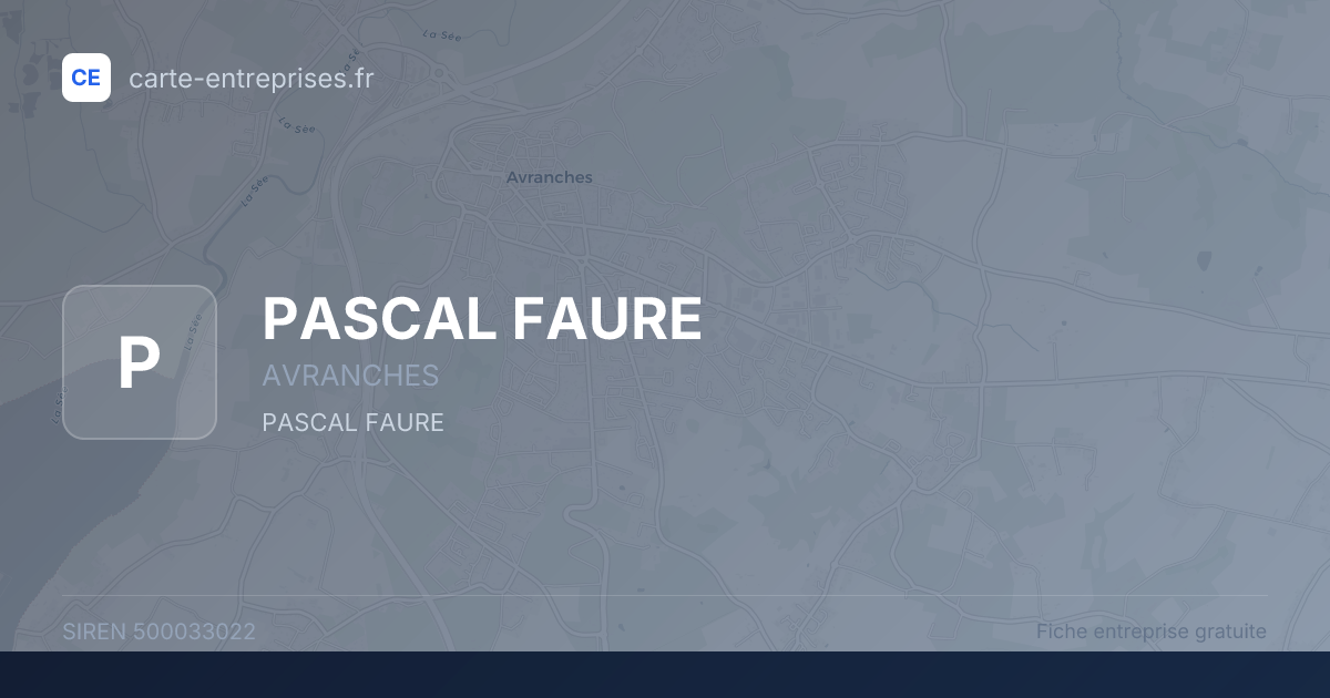 PASCAL FAURE — 500033022 — fiche entreprise
