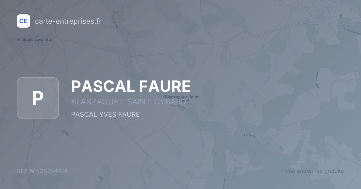PASCAL FAURE — 528754104 — fiche entreprise
