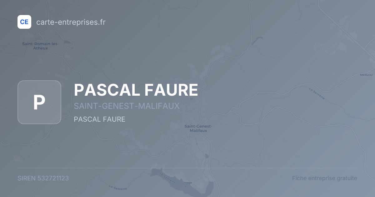 PASCAL FAURE — 532721123 — fiche entreprise