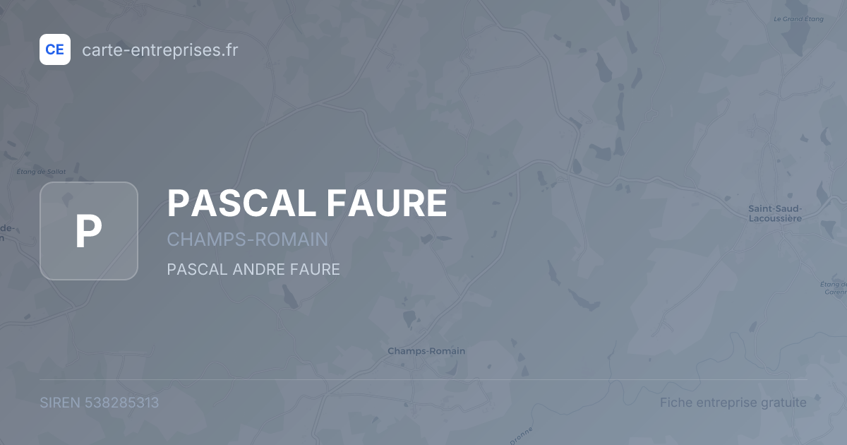 PASCAL FAURE — 538285313 — fiche entreprise