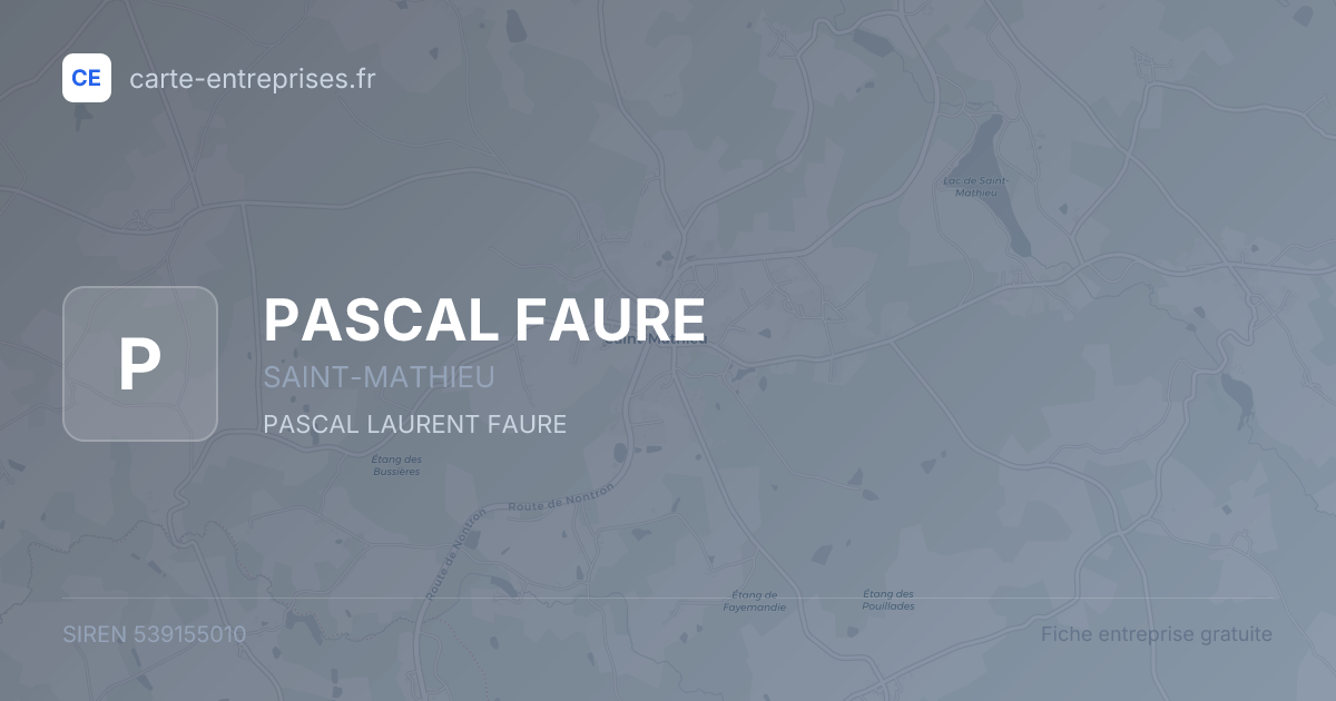 PASCAL FAURE — 539155010 — fiche entreprise