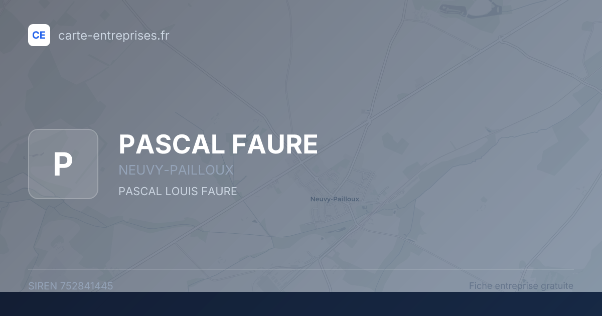 PASCAL FAURE — 752841445 — fiche entreprise