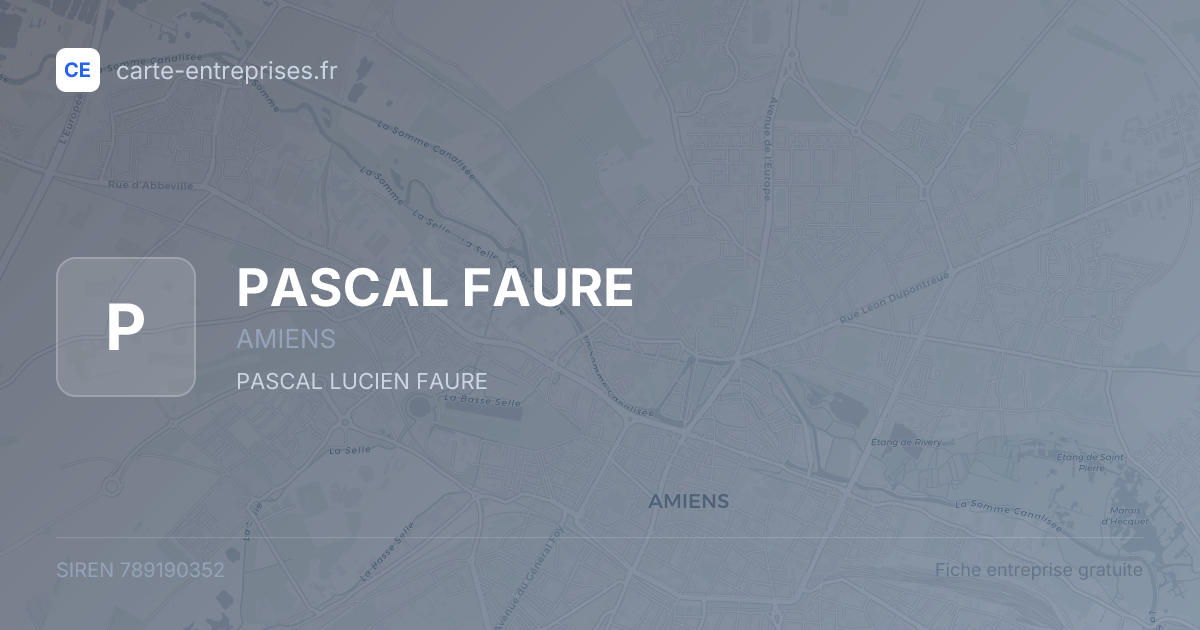 PASCAL FAURE — 789190352 — fiche entreprise