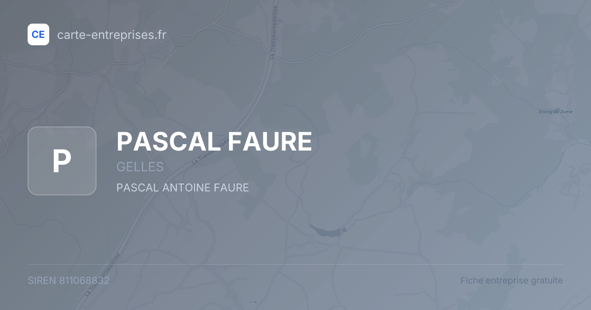 PASCAL FAURE — 811068832 — fiche entreprise