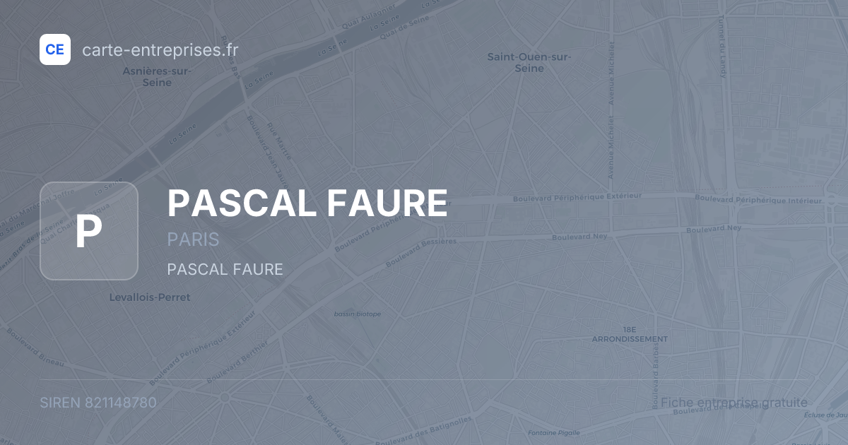 PASCAL FAURE — 821148780 — fiche entreprise