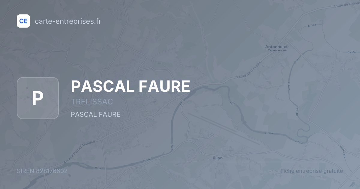 PASCAL FAURE — 828176602 — fiche entreprise