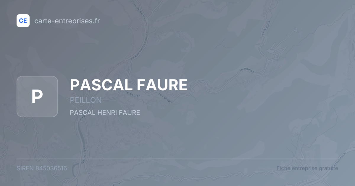PASCAL FAURE — 845036516 — fiche entreprise