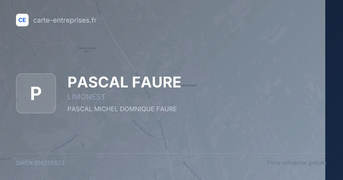 PASCAL FAURE — 914255823 — fiche entreprise