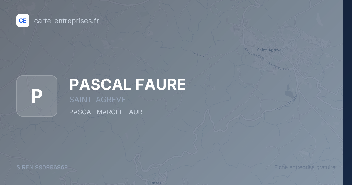 PASCAL FAURE — 990996969 — fiche entreprise