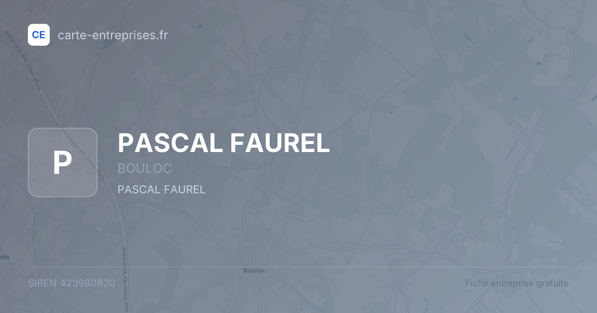 PASCAL FAUREL — 423980820 — fiche entreprise