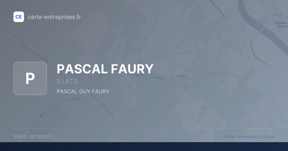 PASCAL FAURY — 347800757 — fiche entreprise