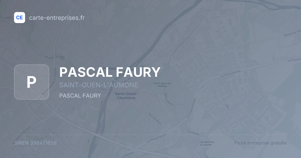 PASCAL FAURY — 398471656 — fiche entreprise