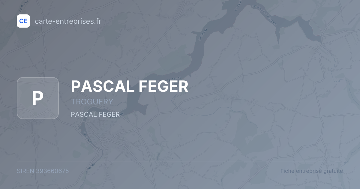PASCAL FEGER — 393660675 — fiche entreprise