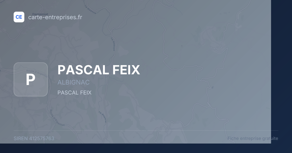 PASCAL FEIX — 412575763 — fiche entreprise