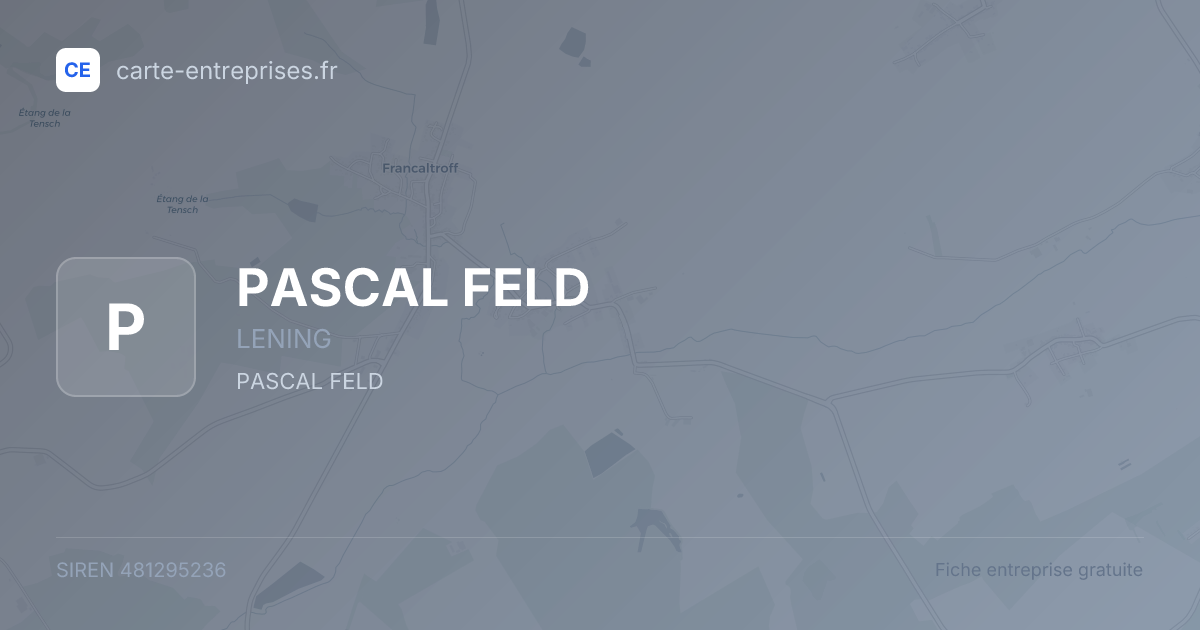 PASCAL FELD — 481295236 — fiche entreprise
