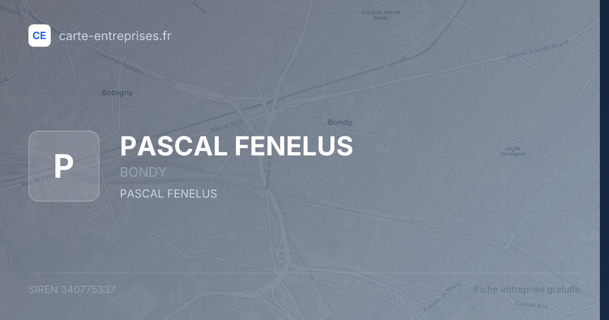 PASCAL FENELUS — 340775337 — fiche entreprise
