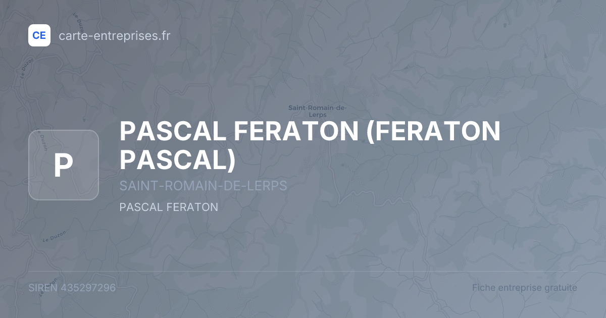 PASCAL FERATON (FERATON PASCAL) — 435297296 — fiche entreprise