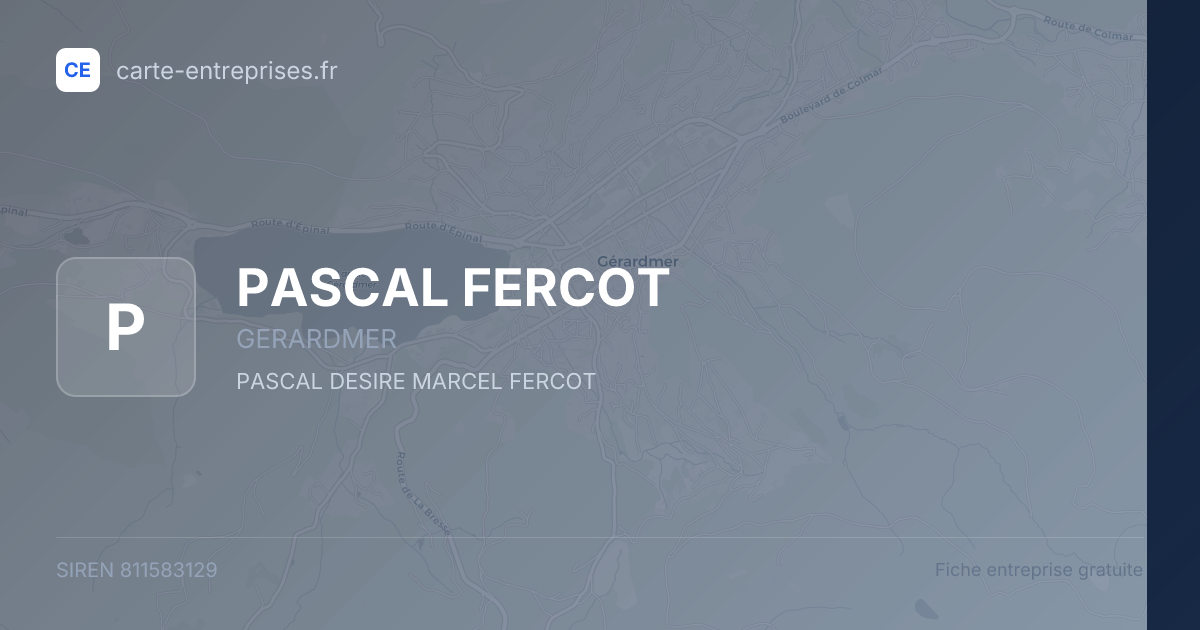 PASCAL FERCOT — 811583129 — fiche entreprise