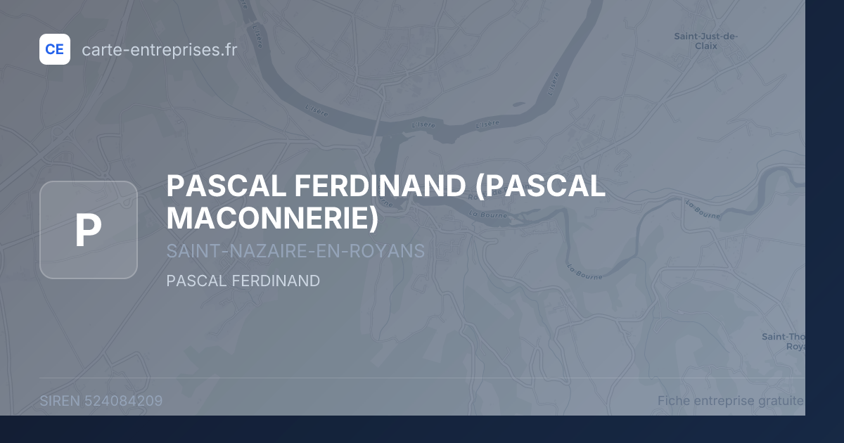 PASCAL FERDINAND (PASCAL MACONNERIE) — 524084209 — fiche entreprise