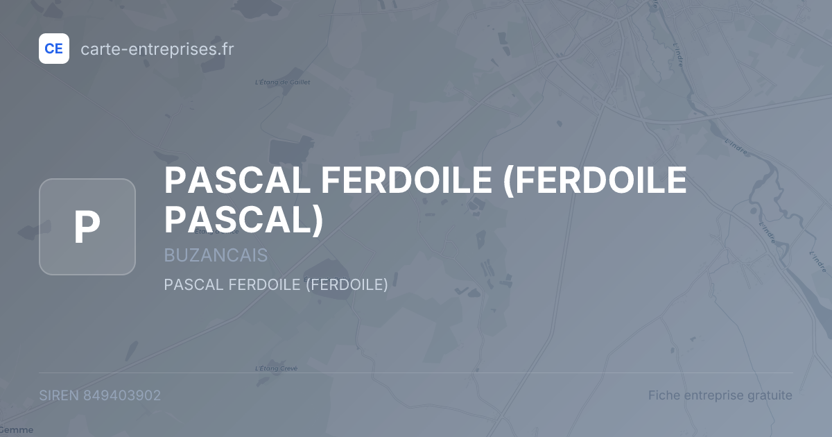 PASCAL FERDOILE (FERDOILE PASCAL) — 849403902 — fiche entreprise