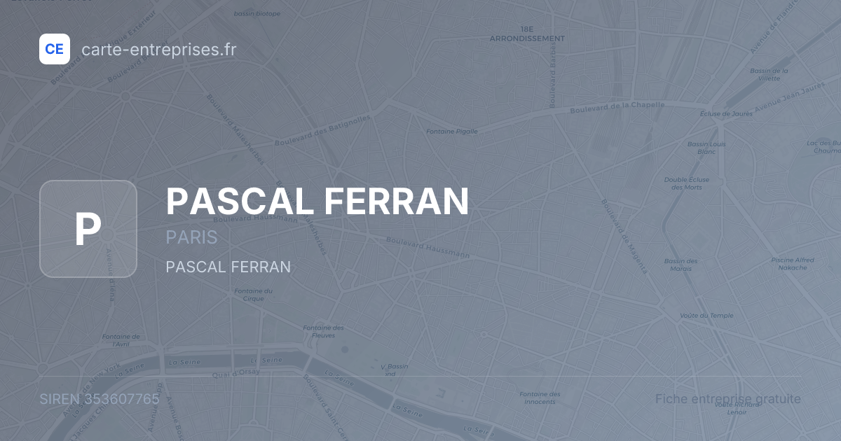 PASCAL FERRAN — 353607765 — fiche entreprise