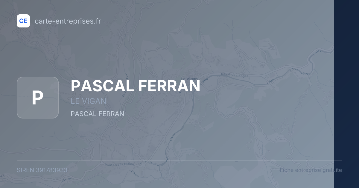 PASCAL FERRAN — 391783933 — fiche entreprise