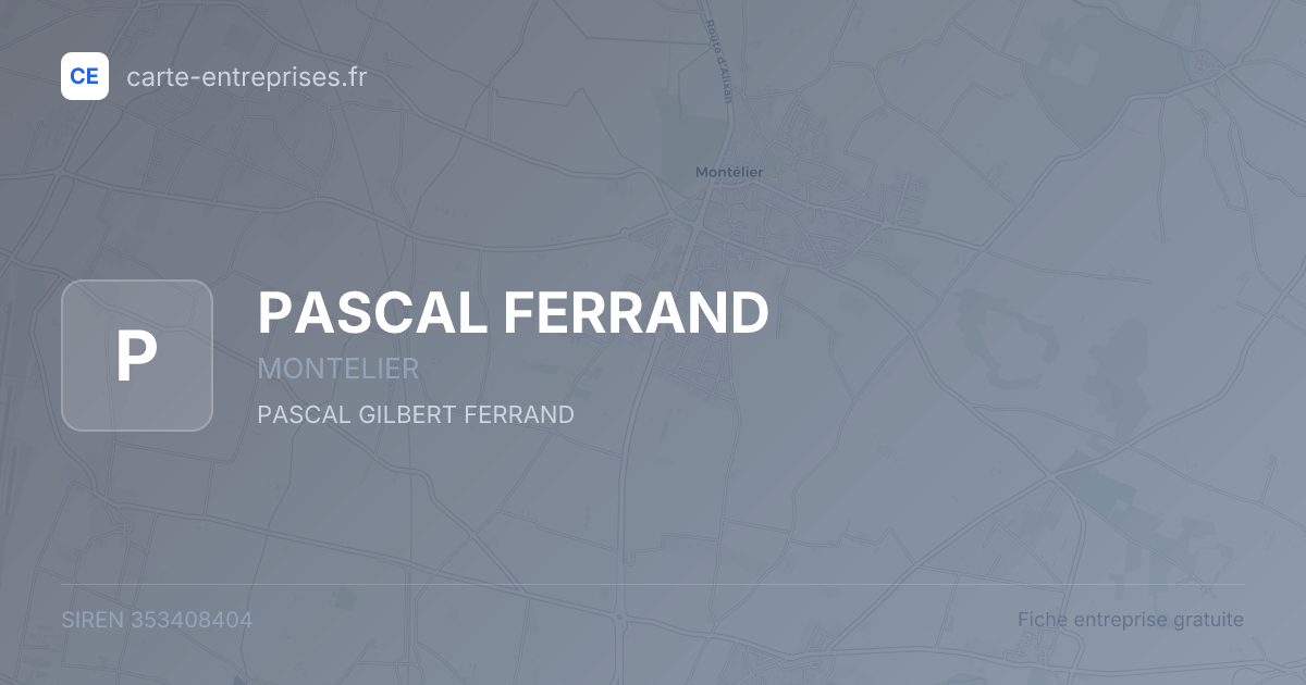 PASCAL FERRAND — 353408404 — fiche entreprise