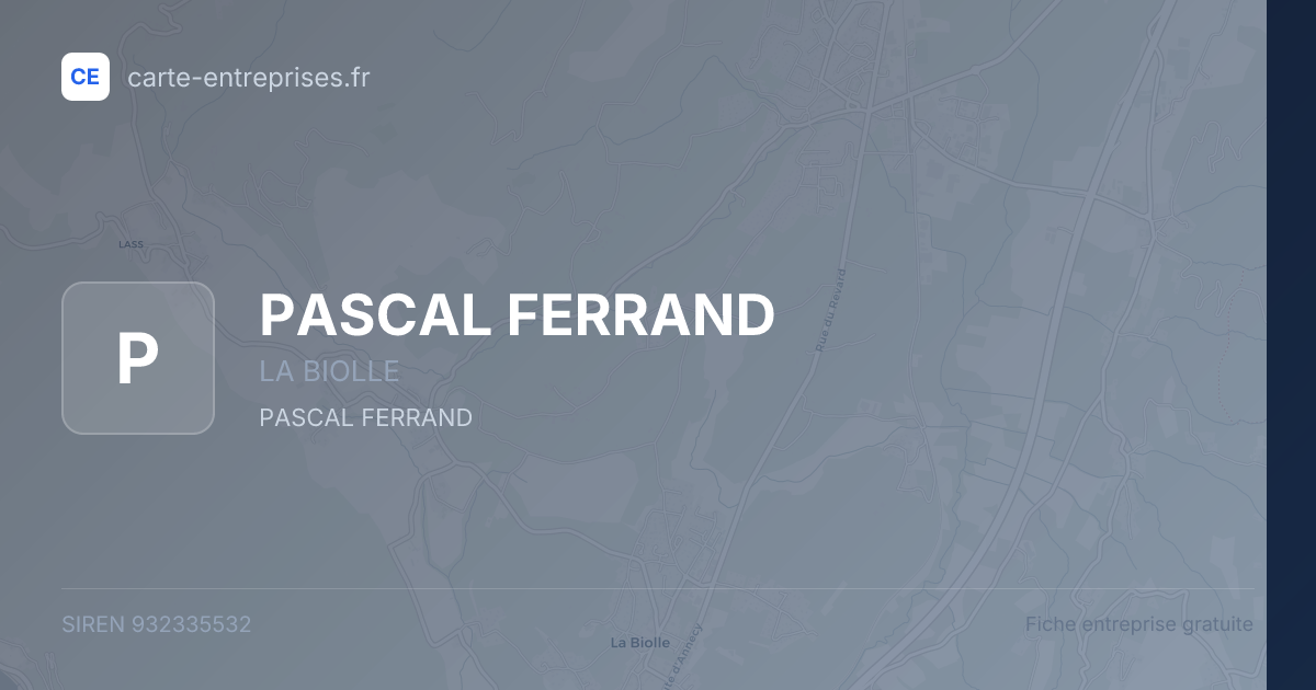 PASCAL FERRAND — 932335532 — fiche entreprise