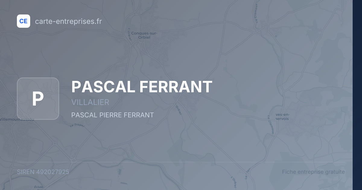 PASCAL FERRANT — 492027925 — fiche entreprise