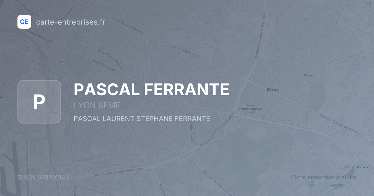 PASCAL FERRANTE — 878106145 — fiche entreprise