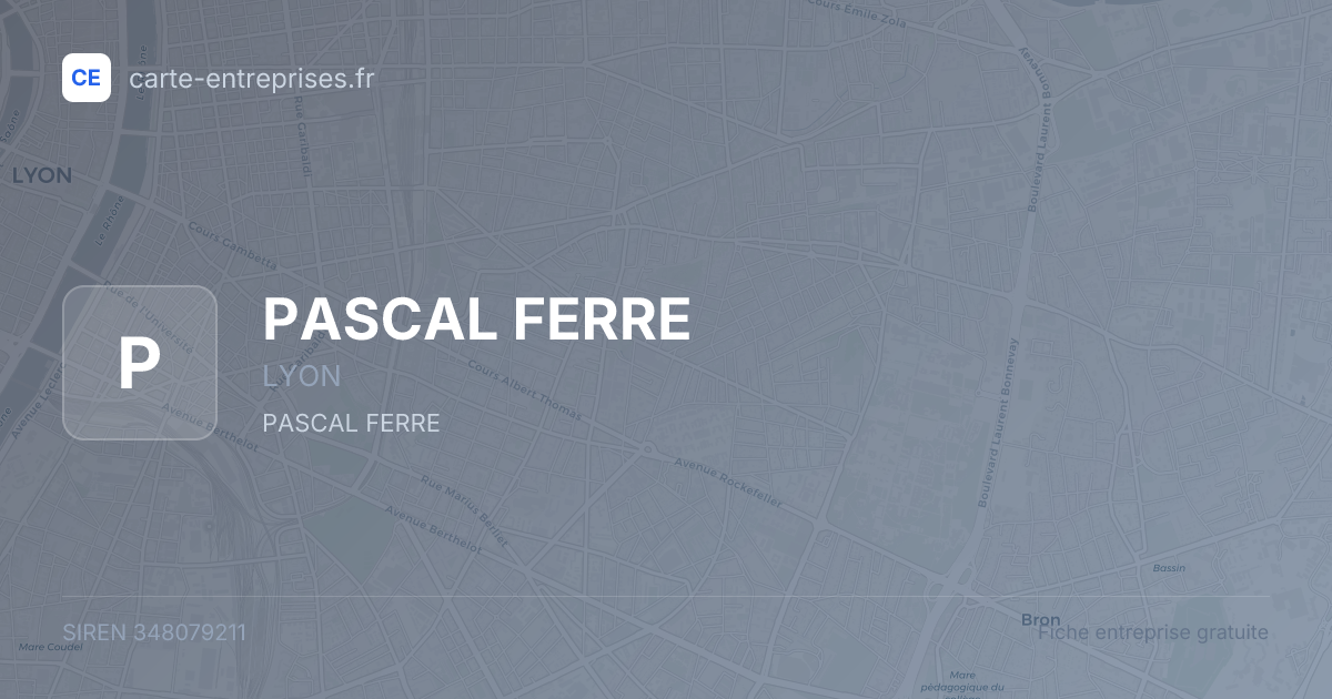 PASCAL FERRE — 348079211 — fiche entreprise