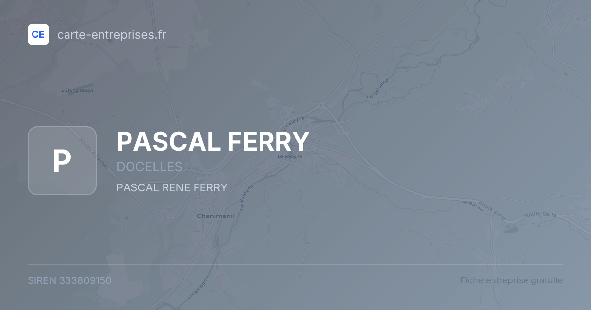 PASCAL FERRY — 333809150 — fiche entreprise
